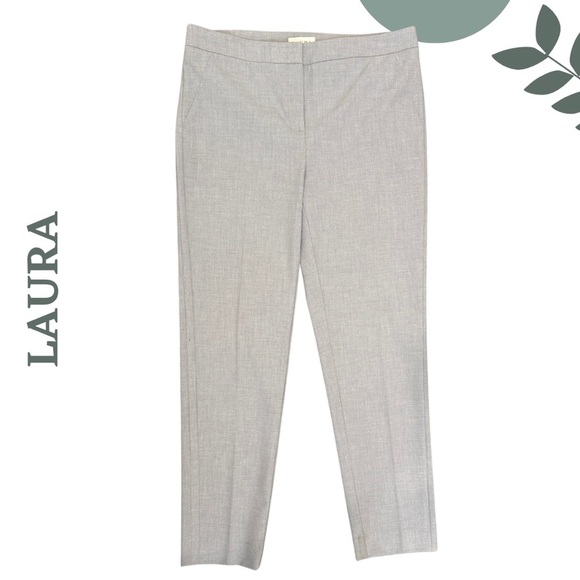 Laura Stretch Slim-Leg Dress Pants Ligh Grey Zipper Front - Size 10 - Picture 1 of 6